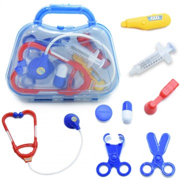 Játék orvosi felszerelés gyerekeknek - táskában / kék