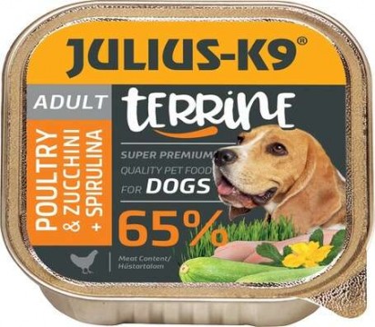Julius-K9 Dog Terrine Adult Poultry & Zucchini nedveseledel spiru...