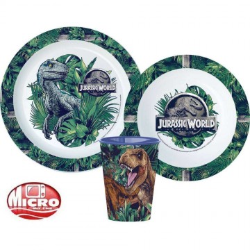 Jurassic World étkészlet pohárral