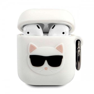 Karl Lagerfeld Choupette Apple AirPods 1/2 szilikon tok fehér (KL...