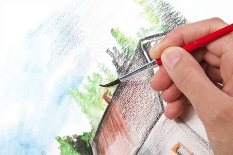 KORES Akvarell ceruza készlet, hegyezővel, ecsettel, KORES, 12...