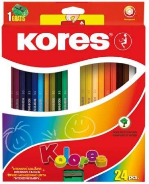 Kores Hexagonal hatszögletű 24 különböző színű színes ceruza...