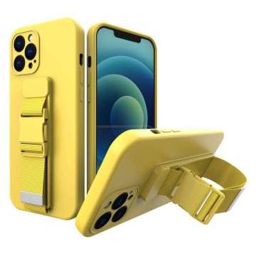 Kötél tok Gel TPU légzsák telefontok iPhone 12 sárga