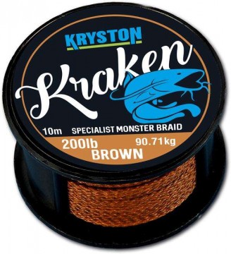 Kryston kraken monster braid 200lbs 10m brown fonott előkezsinór