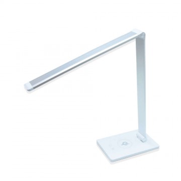 LED asztali lámpa vezeték nélküli mobiltöltővel – 10W / ezüst...