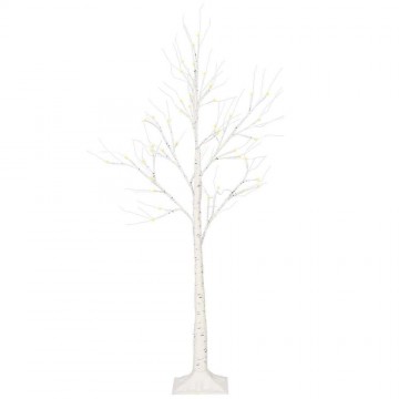 LED dekoratív nyírfa, fehér, 120 cm, meleg fehér fény