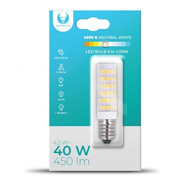 LED izzó E14 Corn, 4.5W, 4500K, 450lm, semleges fehér fény,...