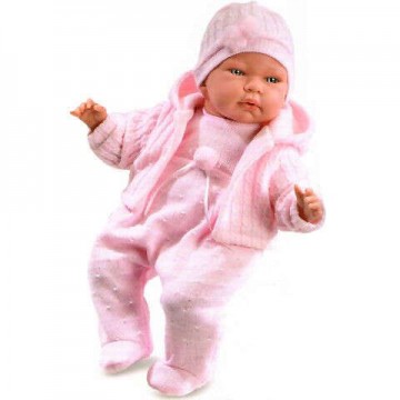 Llorens: Újszülött síró baba rózsaszín ruhában 40 cm-es...