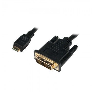LogiLink Mini-HDMI - DVI-D M/M 2m Fekete