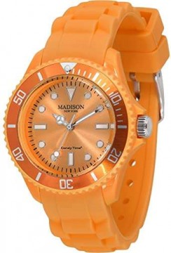 MADISON Unisex férfi női narancssárga Quartz óra karóra L4167-22
