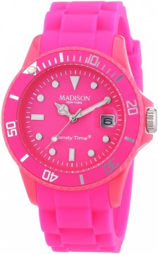 MADISON Unisex férfi női rózsaszín Quartz óra karóra U4503-48