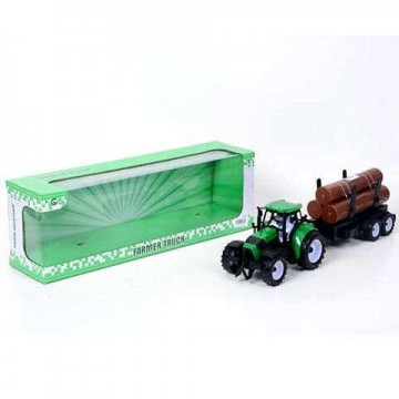 Magic Toys Farm traktor pótkocsival és rönkfával (MKK141963)