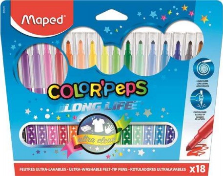 MAPED Filctoll készlet, mosható, MAPED "Color`Peps", 18...