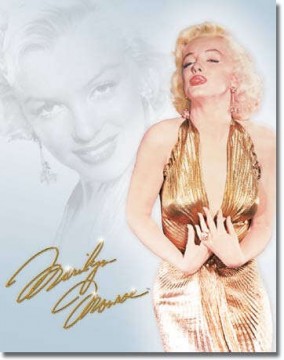 Marilyn Monroe Gold Dress - Fémtábla