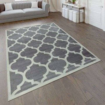 Marokkói mintás szőnyeg szürke, modell 20608, 160x220cm