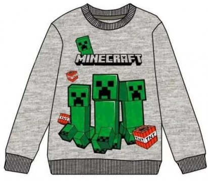 Minecraft gyerek pulóver grey 12év