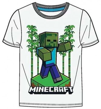 Minecraft gyerek rövid póló fehér 6év