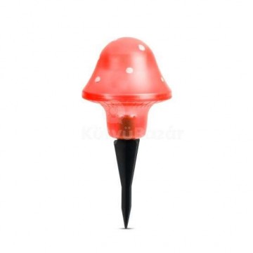 Napelemes gomba alakú kerti lámpa több színben - Piros