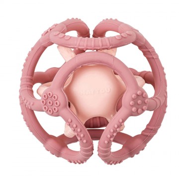 Nattou rágóka labda szilikon szett 2db pink-világosrózsaszín