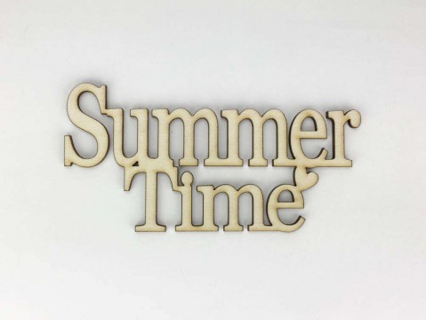 Natúr fa - "Summer Time" felirat koszorúra 7x14cm
