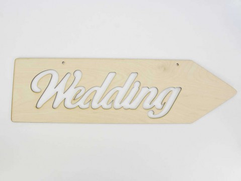Natúr fa - "Wedding" irányítótábla  hagyományos 50cm
