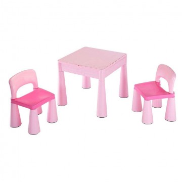New Baby gyerekasztal székekkel - rózsaszín