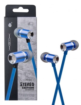 OnePlus P5180 kék csomagolt stereo headset fém csatlakozóval