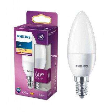 Philips E14 LED gyertya 7W 806lm 2700K meleg fehér - 60W izzó...