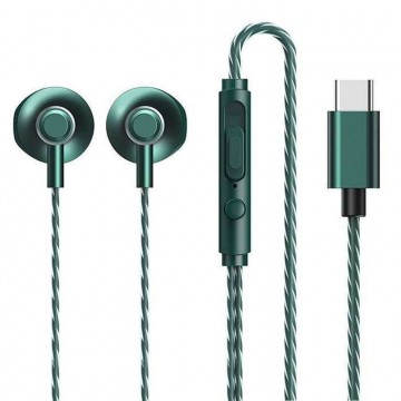 Remax vezetékes fülhallgató a type-c RM-711A zöldhez