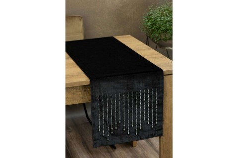 Royal3 bársony asztali futó Fekete 35x220 cm