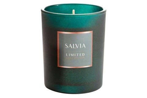 Salvia illatos gyertya dekorüvegben Sötétzöld