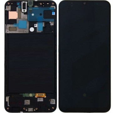 Samsung A505 Galaxy A50 fekete gyári LCD+érintőpanel kerettel