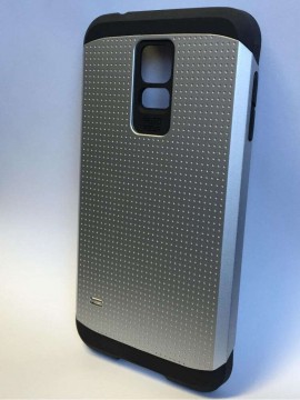 Samsung G900F Galaxy S5 Ezüst Armor Pöttyös Kemény Hátlap Tok