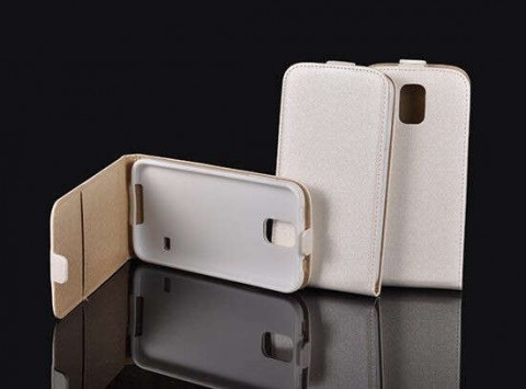 Samsung G920 Galaxy S6 fehér szilikon keretes vékony flip tok