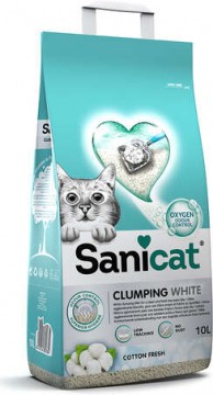 Sanicat Clumping White Cotton Fresh csomósodó, fehér macskaalom...