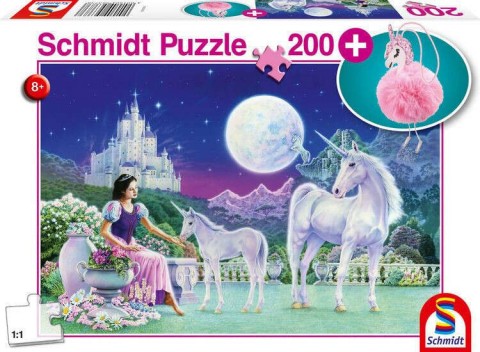 Schmidt Unikornis plüss kulcstartóval, 200 db-os puzzle (56373)