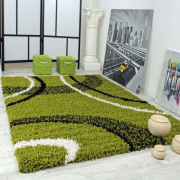 Shaggy szőnyeg mintás zöld, modell 20478, 120x170cm