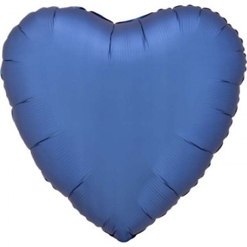 Silk Azure Blue szív fólia lufi 43 cm