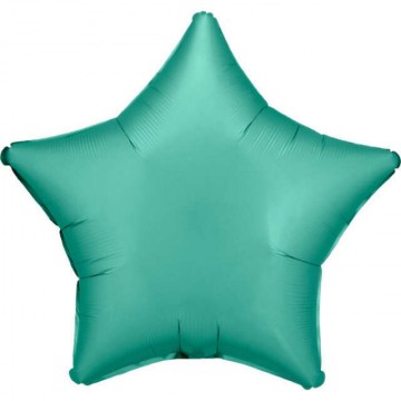 Silk Jade Green csillag fólia lufi 48 cm