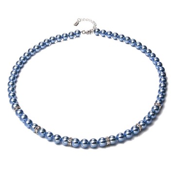 Silky Blue Elegance – Valódi shell kék színű kagyló nyaklánc,...
