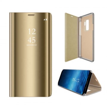 Smart Clear View Huawei P40 Lite E / Y7P arany okos könyvtok
