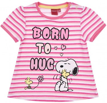 Snoopy rózsaszín csíkos kislány póló