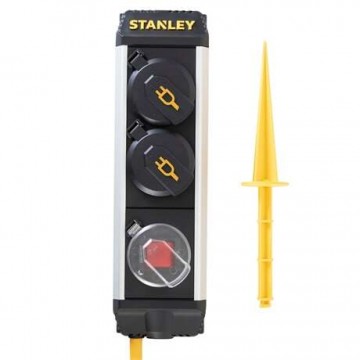 Stanley 2-es elosztó kapcsolóval, leszúrható, ip44, 5m kábel...