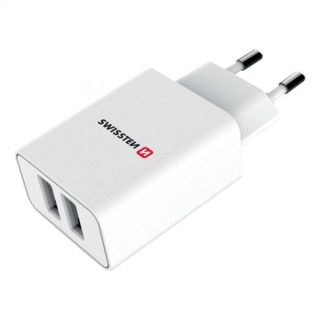 Swissten hálózati töltő adapter, 2 USB port, Smart IC, 2,1 A,...