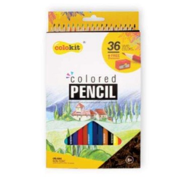 Színes ceruza készlet, hatszögletű, hegyezővel, COLOKIT, 36...