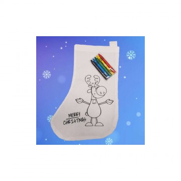 Színezhető karácsonyi zokni - 5 db zsírkrétával