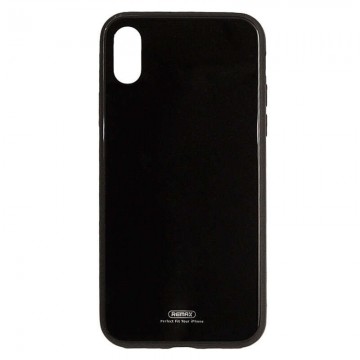 Telefon tok, iPhone X / XS hátlaptok, fényes, fekete, Remax RM-1665