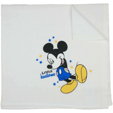 Textil mintás tetra Pelenka - Mickey egér - fehér-kék