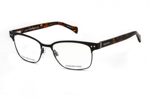 Tommy Hilfiger Th 1306 szemüvegkeret fekete ruténium barna / Clea...