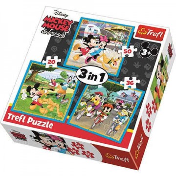 Trefl Mickey egér és barátai 3 az 1-ben puzzle (34846)